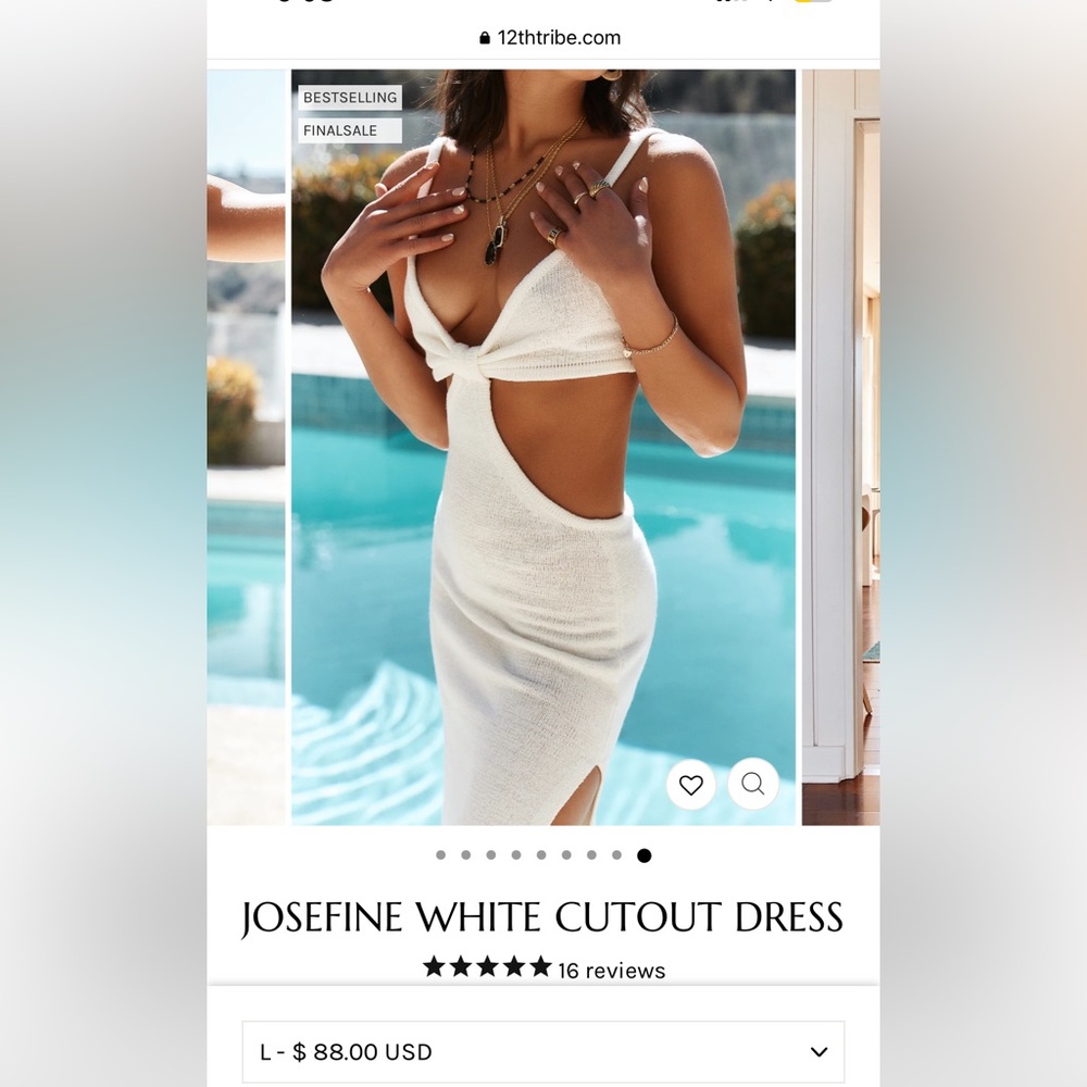 12th Tribe Josephine White Cutout Dress